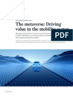 The Metaverse Driving Value in The Mobility Sector