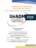 Sesión 2° "Obligación Mercantil y Los Contratos Mercantiles". Universidad Abierta y A Distancia de México