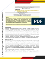 Linguistics Analysis of Specialized Varieties and Registers of English Language