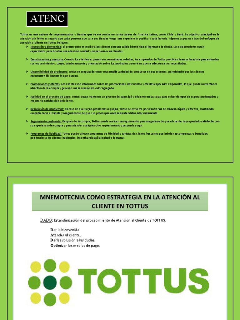 Atención al Cliente en Tottus | PDF