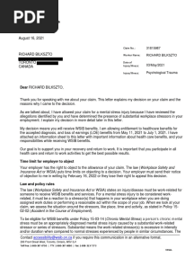 WSIB Decision Letter - Redacted Bilkszto
