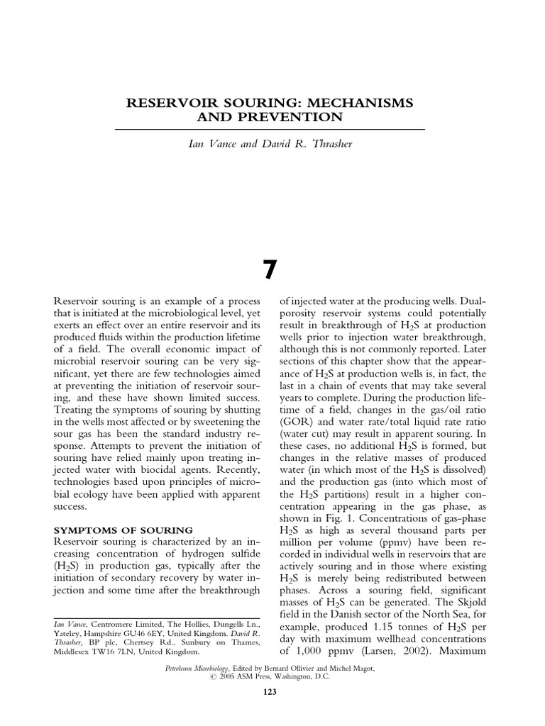 Nitrate Injection for Reservoir Souring Control | PDF | Water ...