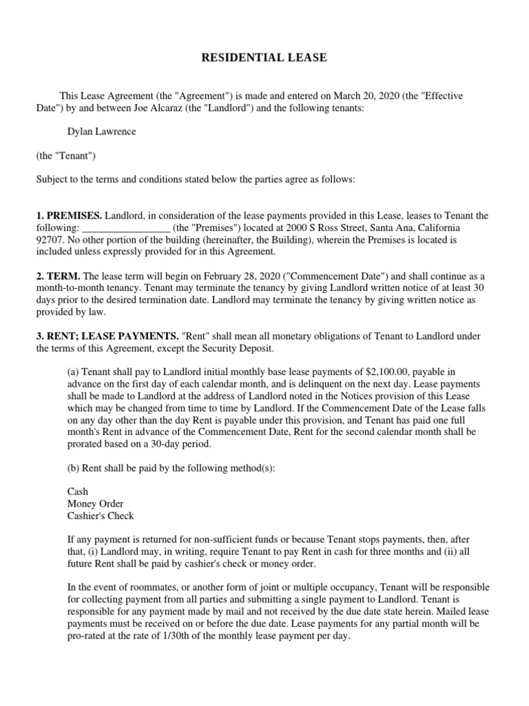 My Residential Lease PDF PDF Leasehold Estate Lease