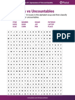 Class 6 - Worksheet For Countables Vs Uncountables