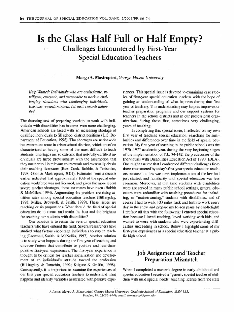 Is The Glass Half Full or Half Empty? Challenges Encountered by First