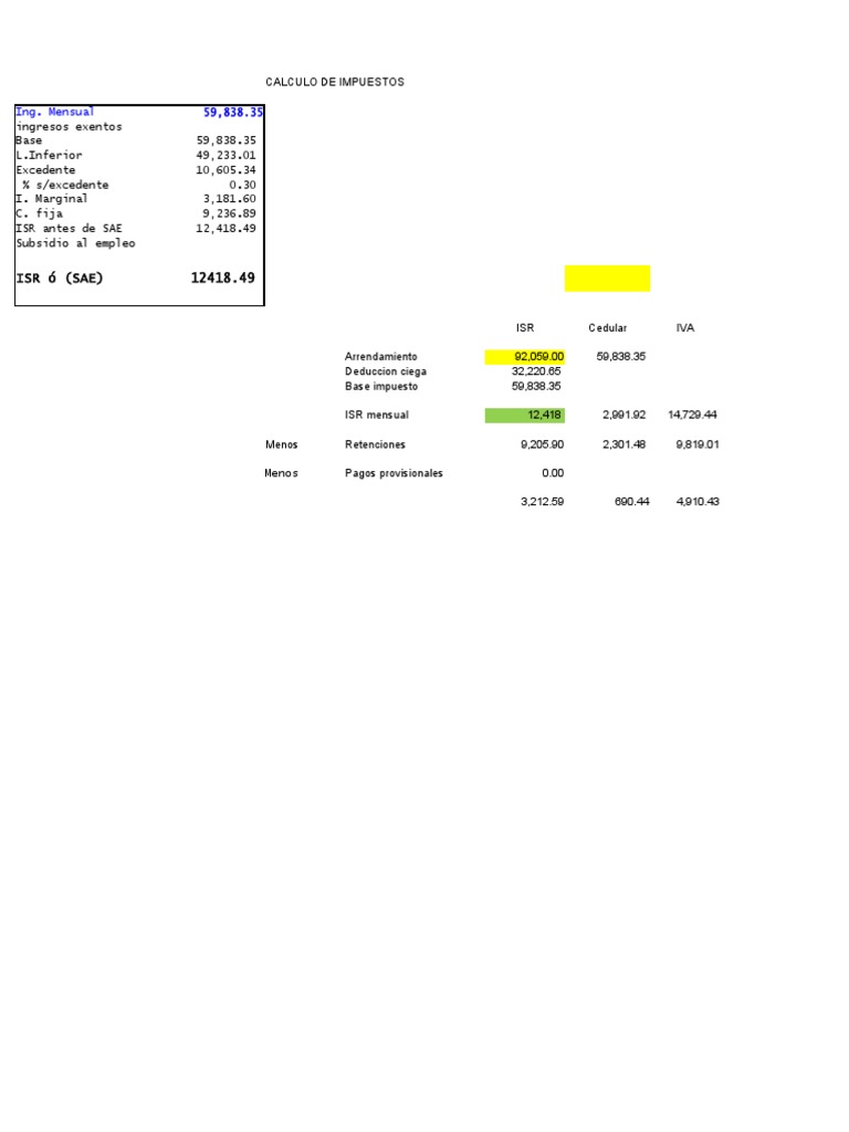 Cálculo Mensual de ISR 2023 | PDF | Impuesto sobre la renta | Mercado ...