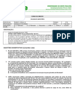 DP III 2 Bimestre Exercicios