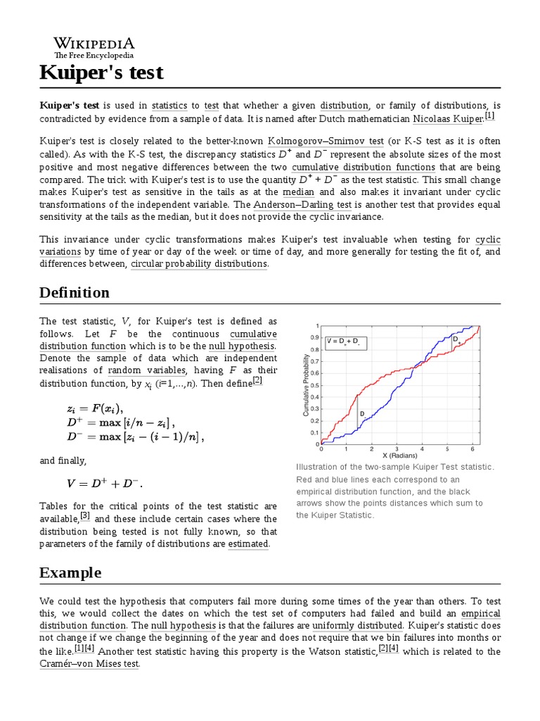 Kuiper's Test | PDF