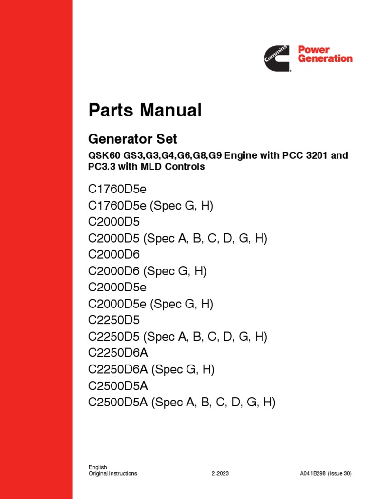 Parts Manual: Generator Set | PDF