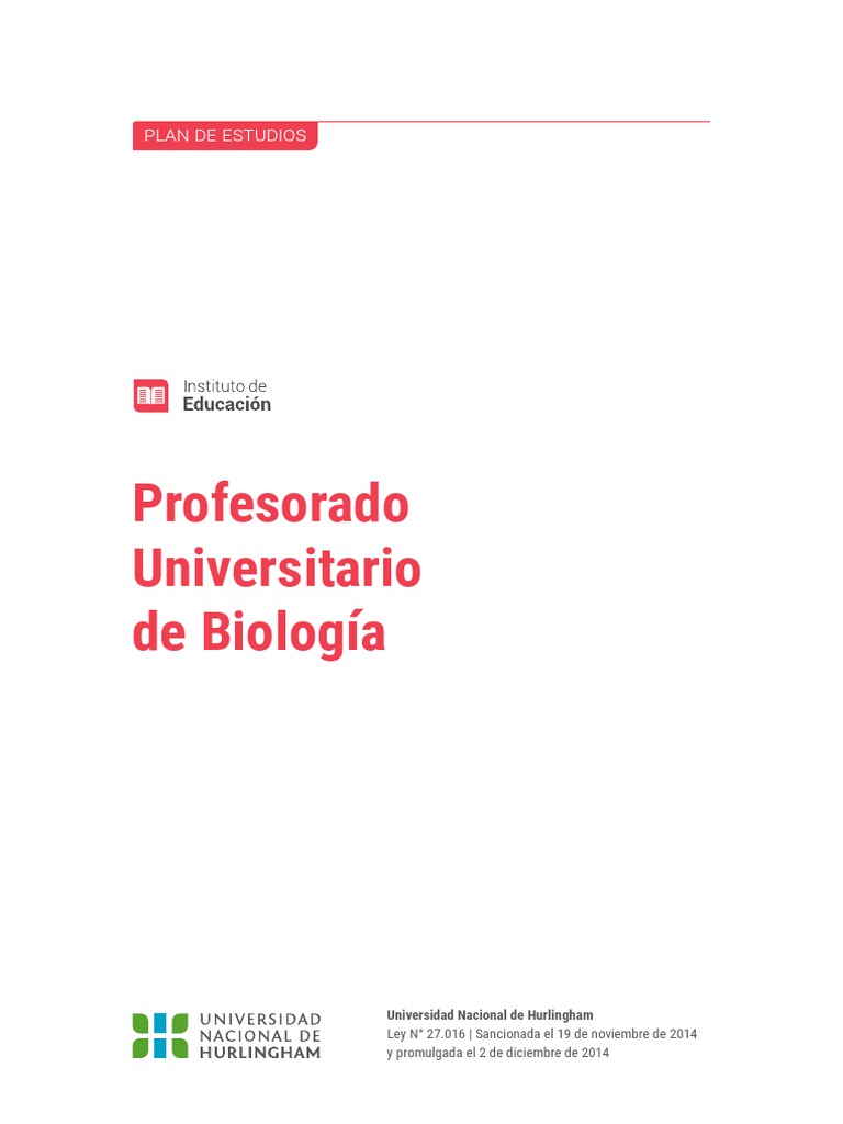 Profesorado Universitario de Biologia 1 | PDF | Plan de estudios | Maestros