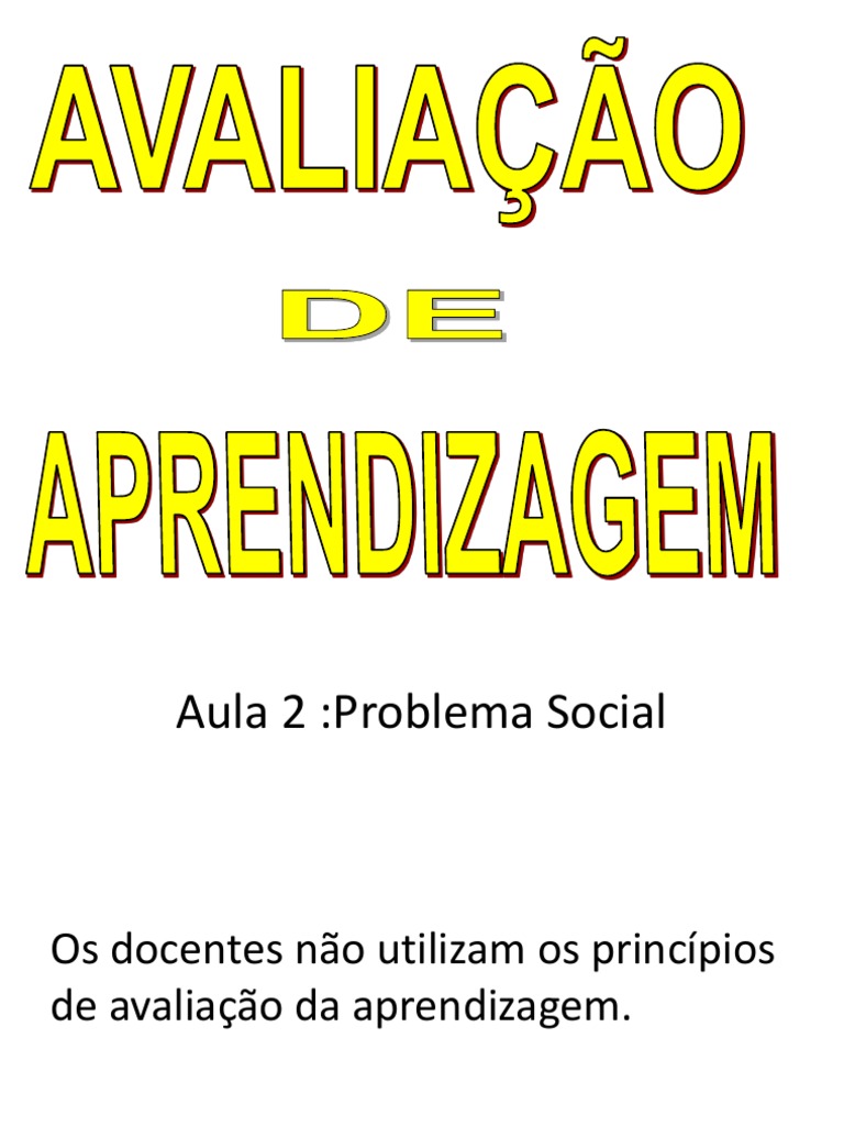 Princípios da Avaliação da Aprendizagem | PDF | Aprendizado