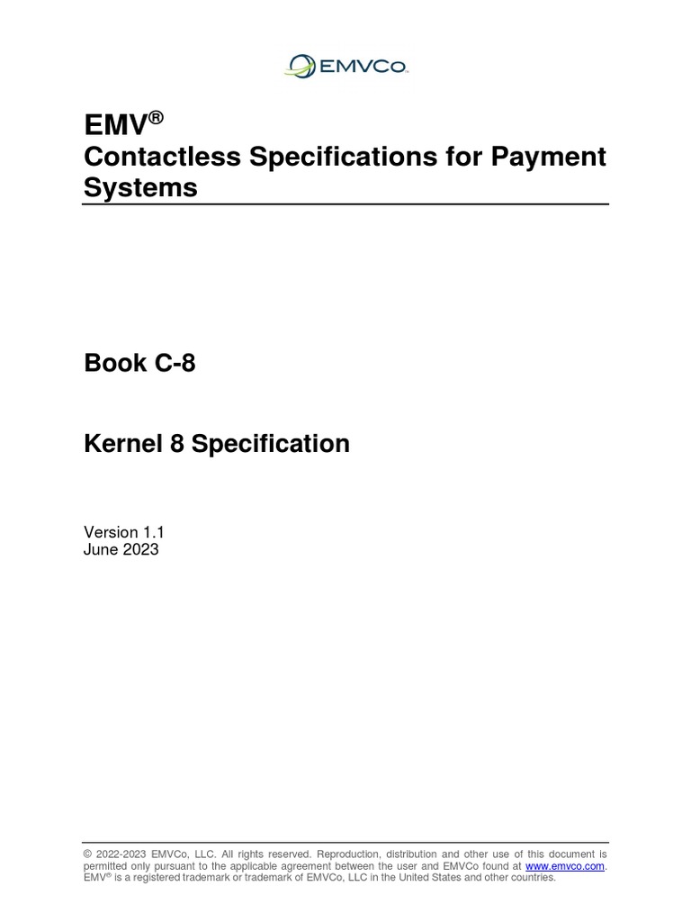 EMV Contactless Book C 8 Kernel 8 Specification v1.1 Bookmarks | PDF ...