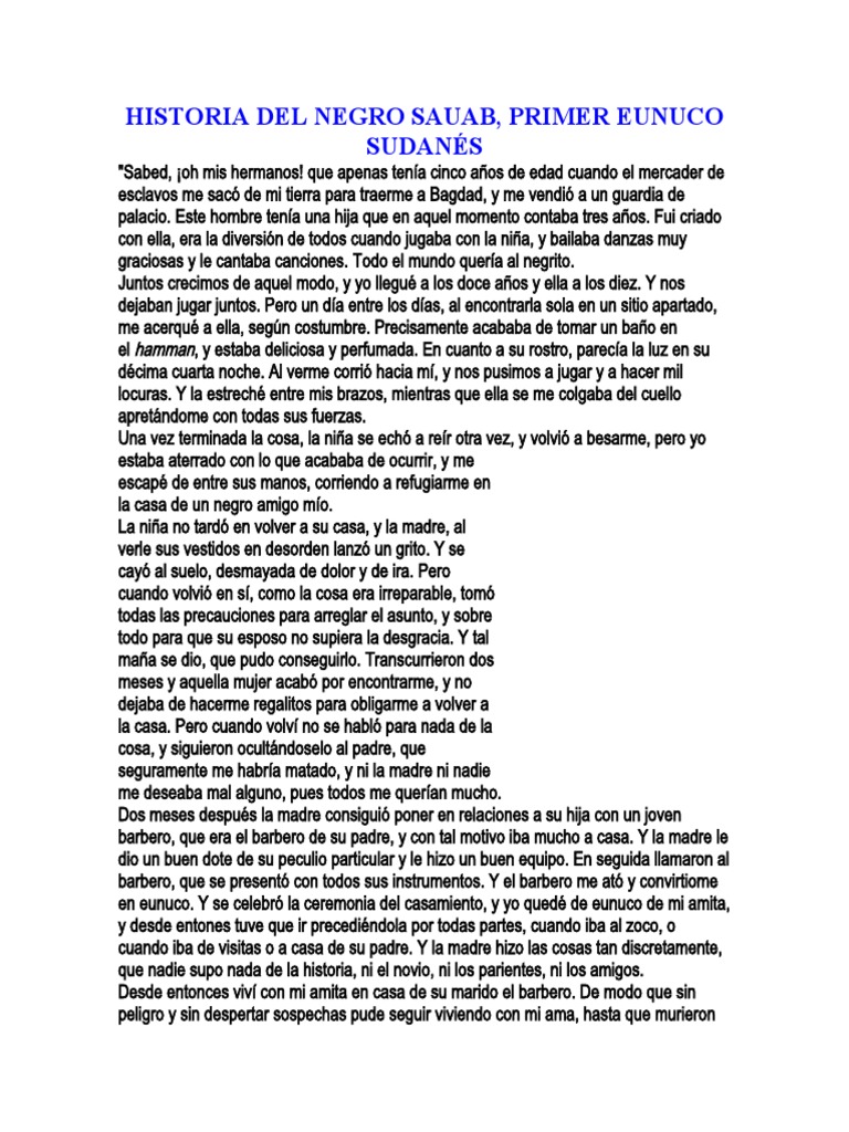 Historia Del Negro Sauab | PDF