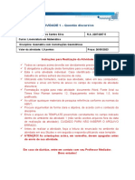 ATIVIDADE 1 - Questão Discursiva