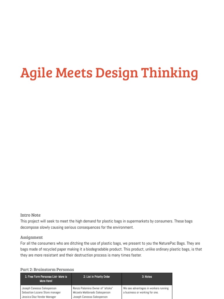 agile meets design thinking coursera assignment