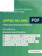 Uppsc Ro Aro: Prelims Exam 2016 (General Studies 2)