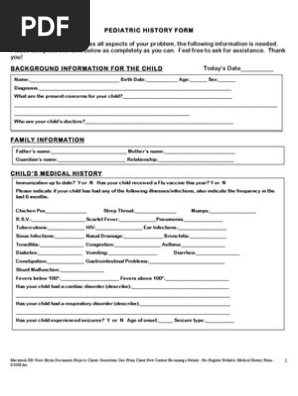 Pediatric History Form