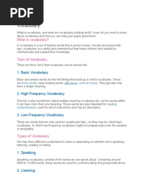 Vocabulary allied class
