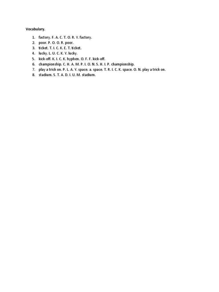 Vocabulary | PDF
