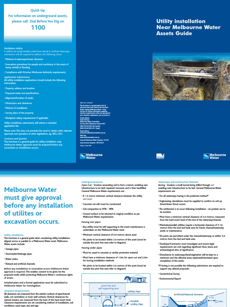 Melbourne Water Utility Installation Guide | PDF | Tunnel ...