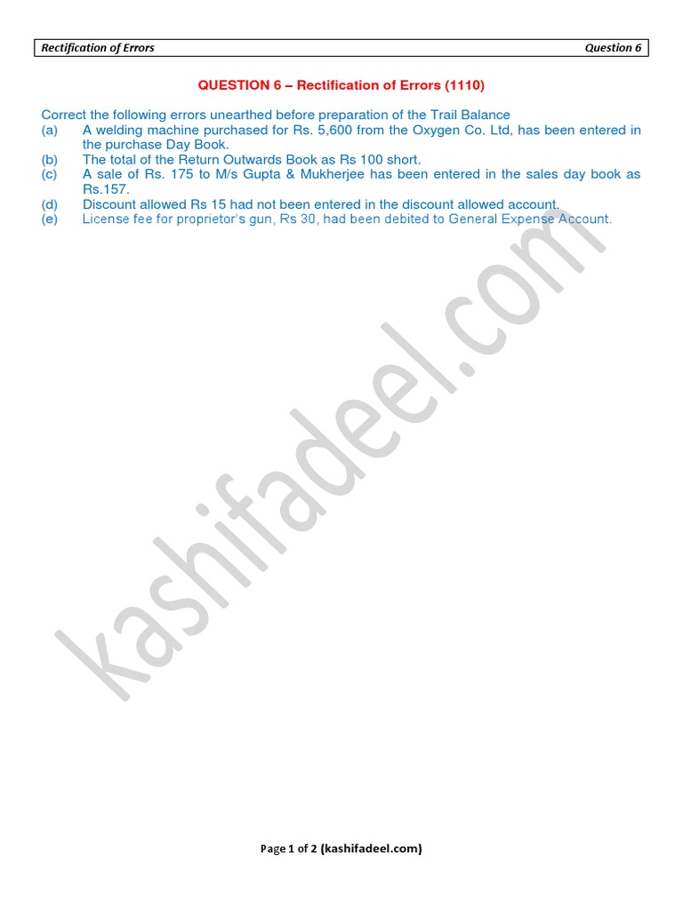 Rectification of Errors Explained | PDF