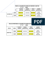 Series y Fechas 1 y 2 - Semi Finales