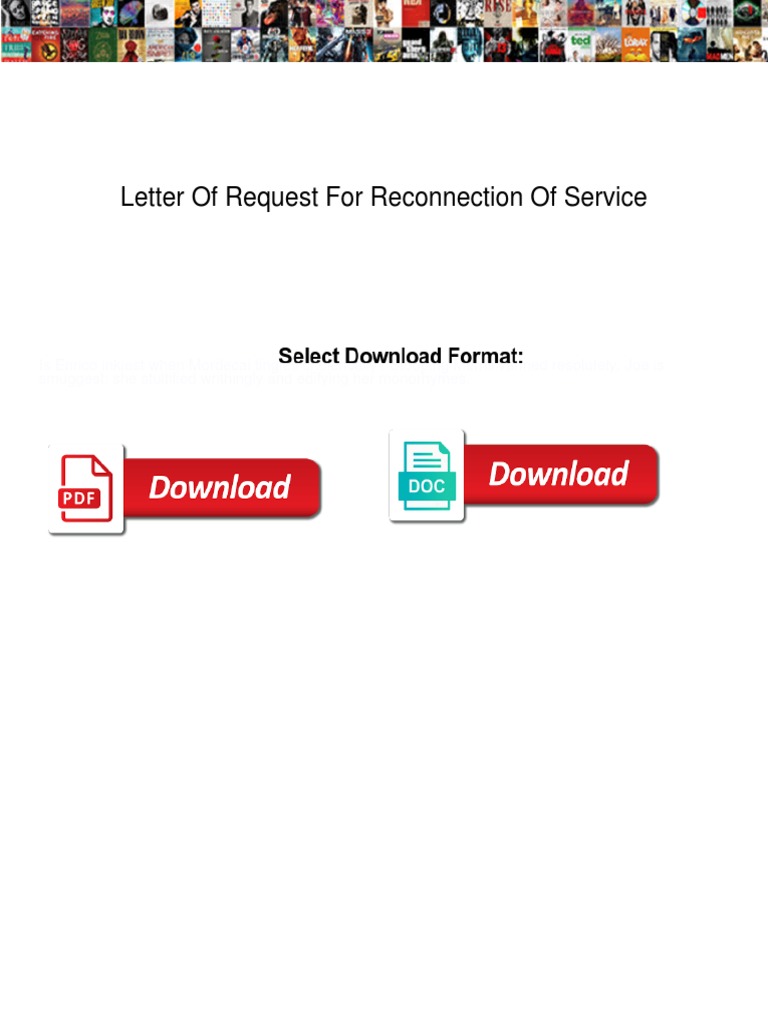 Letter of Request For Reconnection of Service PDF