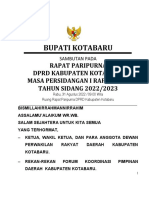 Bupati Kotabaru: Rapat Paripurna DPRD Kabupaten Kotabaru Masa Persidangan I Rapat Ke-9 TAHUN SIDANG 2022/2023