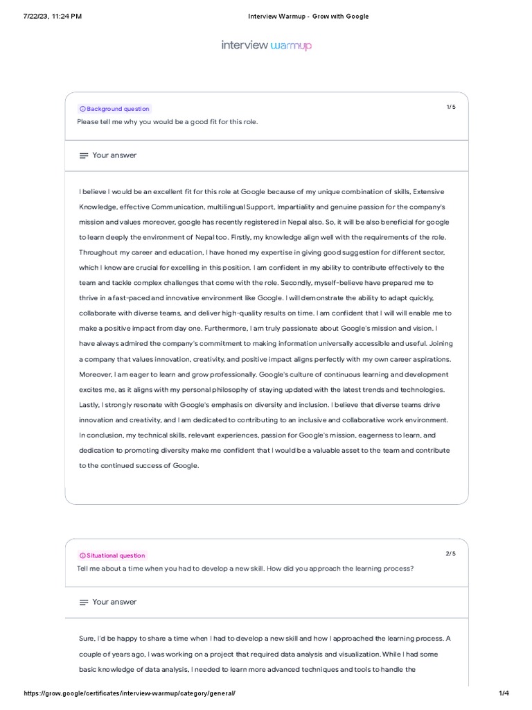Grow With Google Interview Warmup