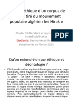 Analyse Éthique D'un Corpus de Photos Tiré Du Mouvement Populaire Algérien Le "Hirak" - Benmammar Mounia