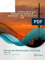 NDU 054 – Critérios Gerais Para Elaboração de Projetos de Subestações – Tipo 01, 02, 03, 04 e 05