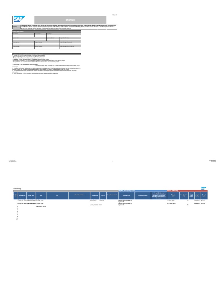 PM.211 Backlog Template | PDF