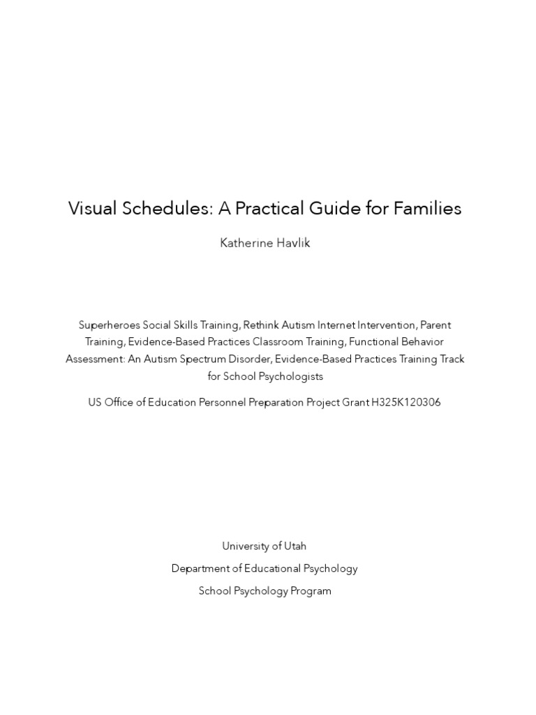 Visual Schedules Practical Guide For Families | PDF | Autism Spectrum ...