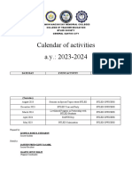 Calendar of Activities 2024