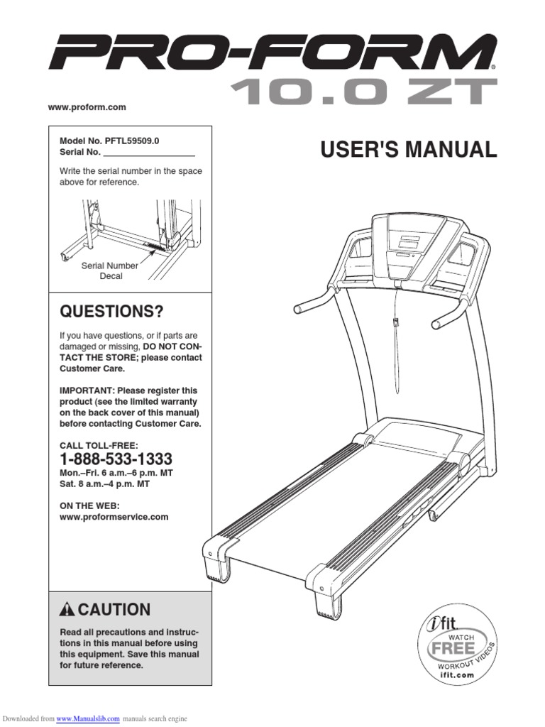 100 zt treadmill pdf