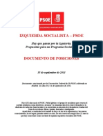Is-PSOE. Documento de Posiciones 15-09-2011