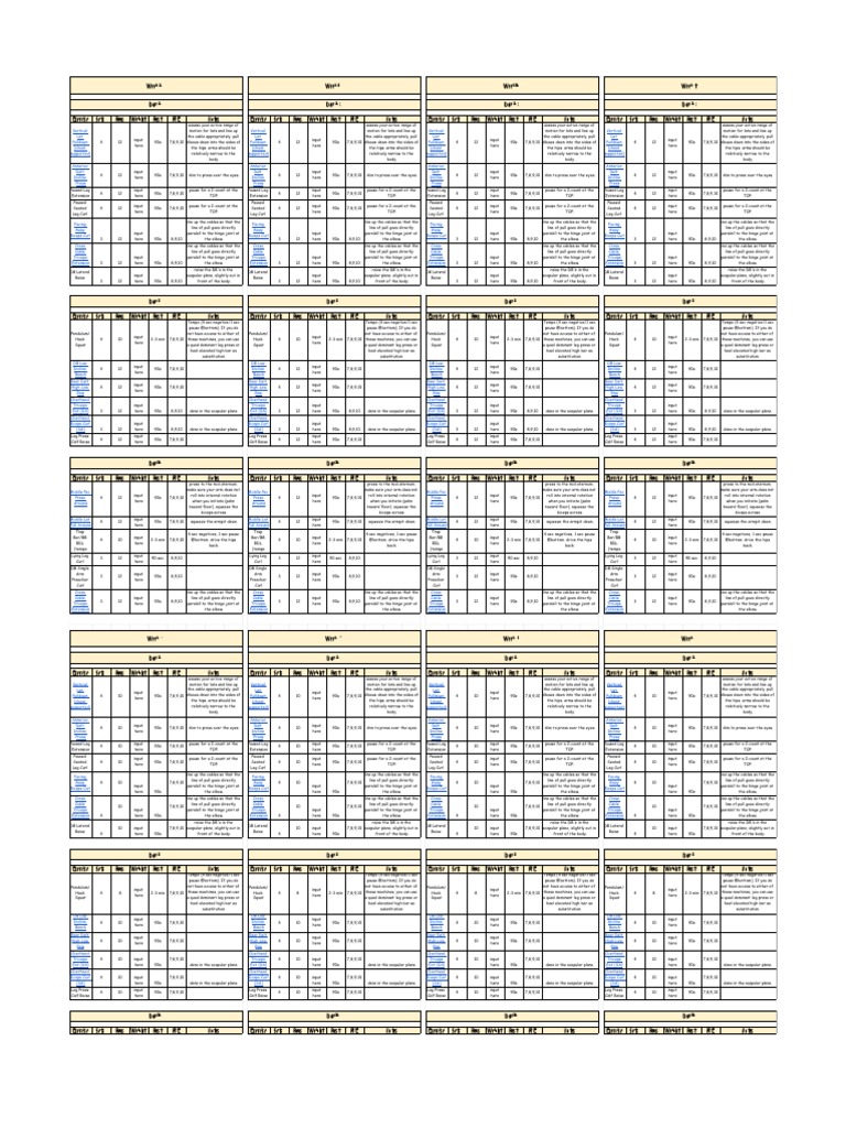 Ben Yanes 3 Day Hypertrophy Split - Weeks 1-8 | PDF