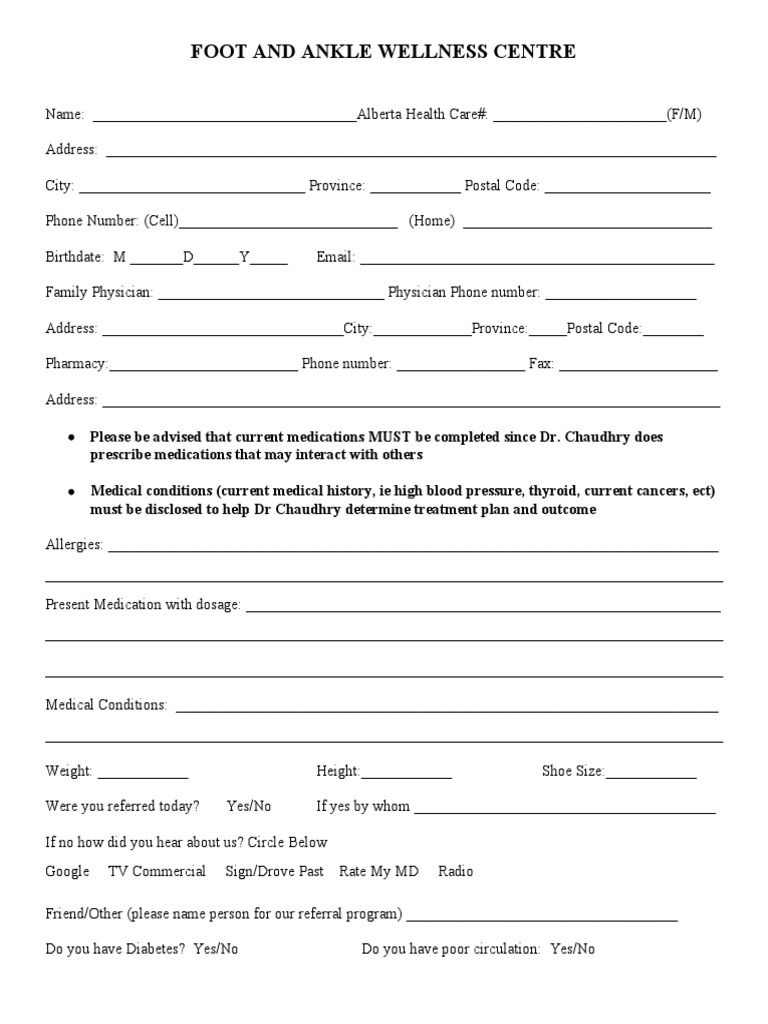 New Patient Form | PDF