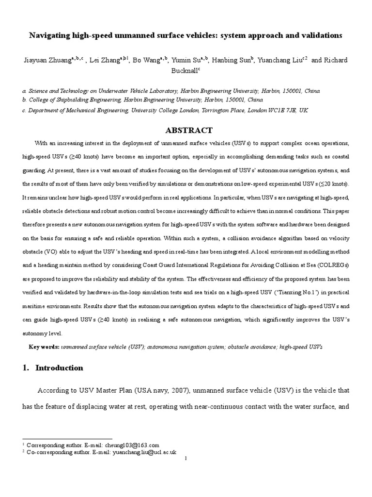 Navigating High-Speed Unmanned Surface Vehicles System Approach and ...
