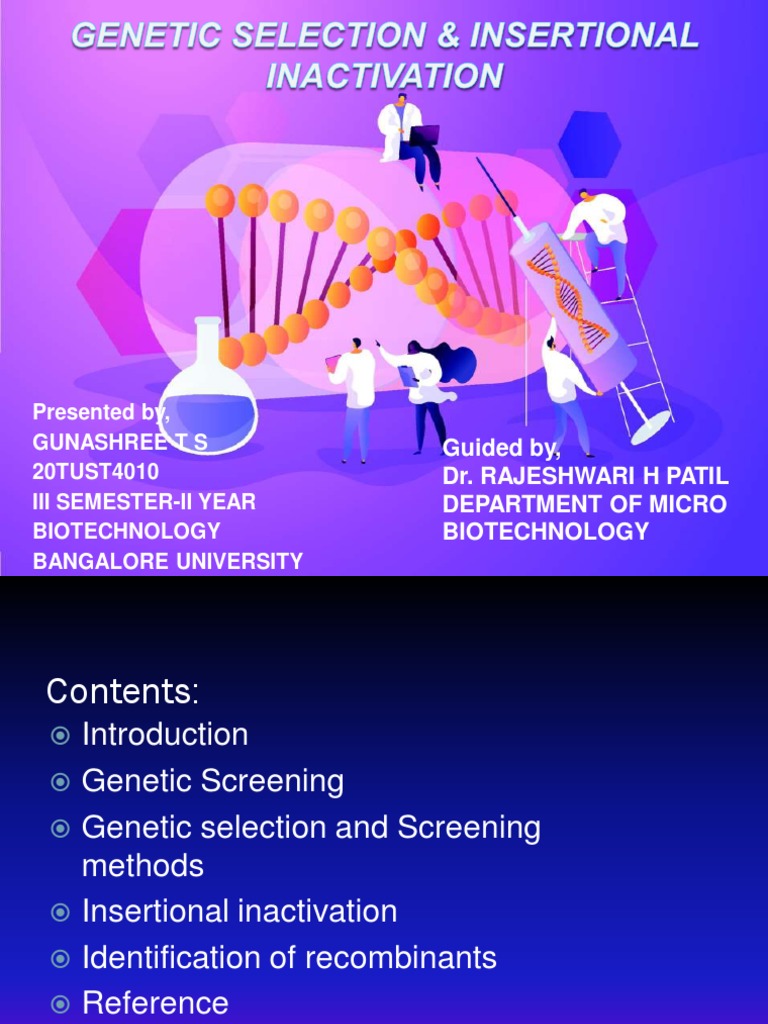Genetic Selection and Insertional Inactivation | PDF