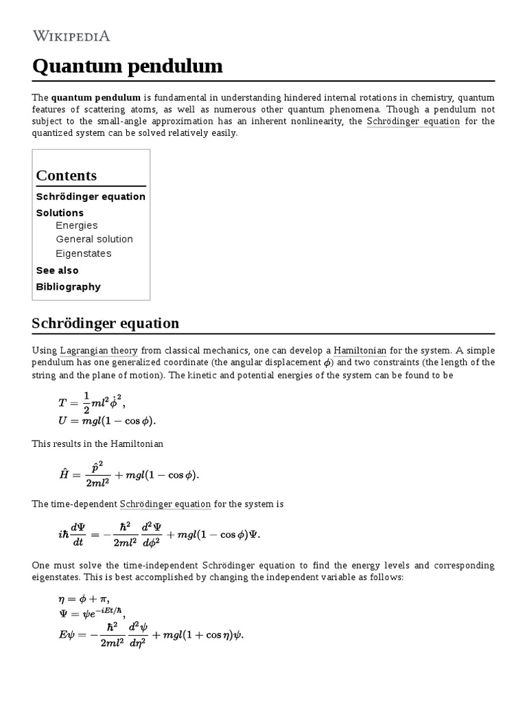 Quantum Pendulum PDF
