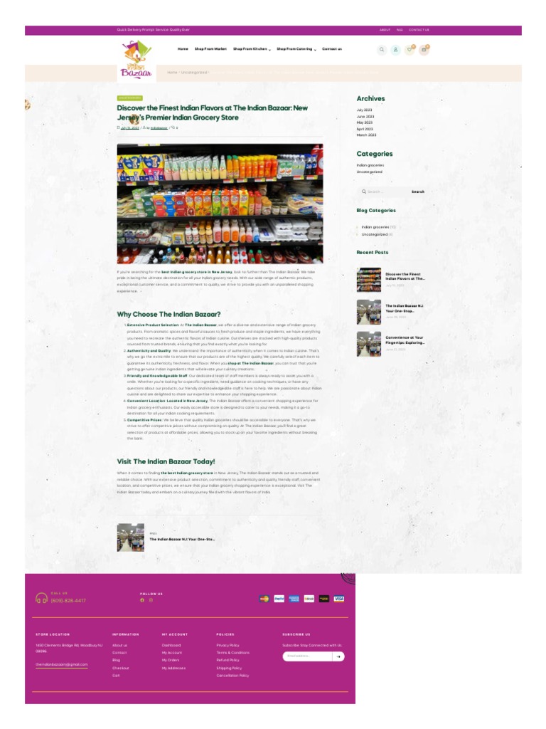 Discover the Finest Indian Flavors at the Indian Bazaar New Jersey’s