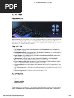 RX 10 Help Documentation - RX 10 Help