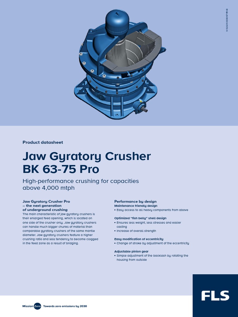 Jaw Gyratory Crusher BK 63-75 Pro - Datasheet | PDF