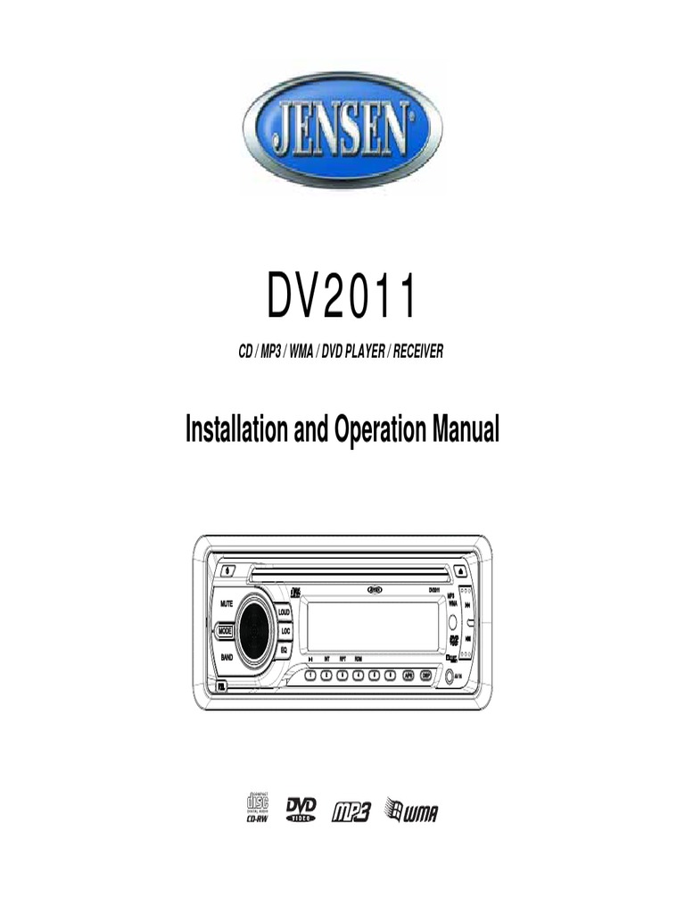 Jensen Radio Model DV2011 Operation Manual PDF
