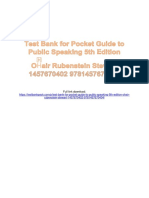 Pocket Guide To Public Speaking 5th Edition OHair Rubenstein Stewart Test Bank