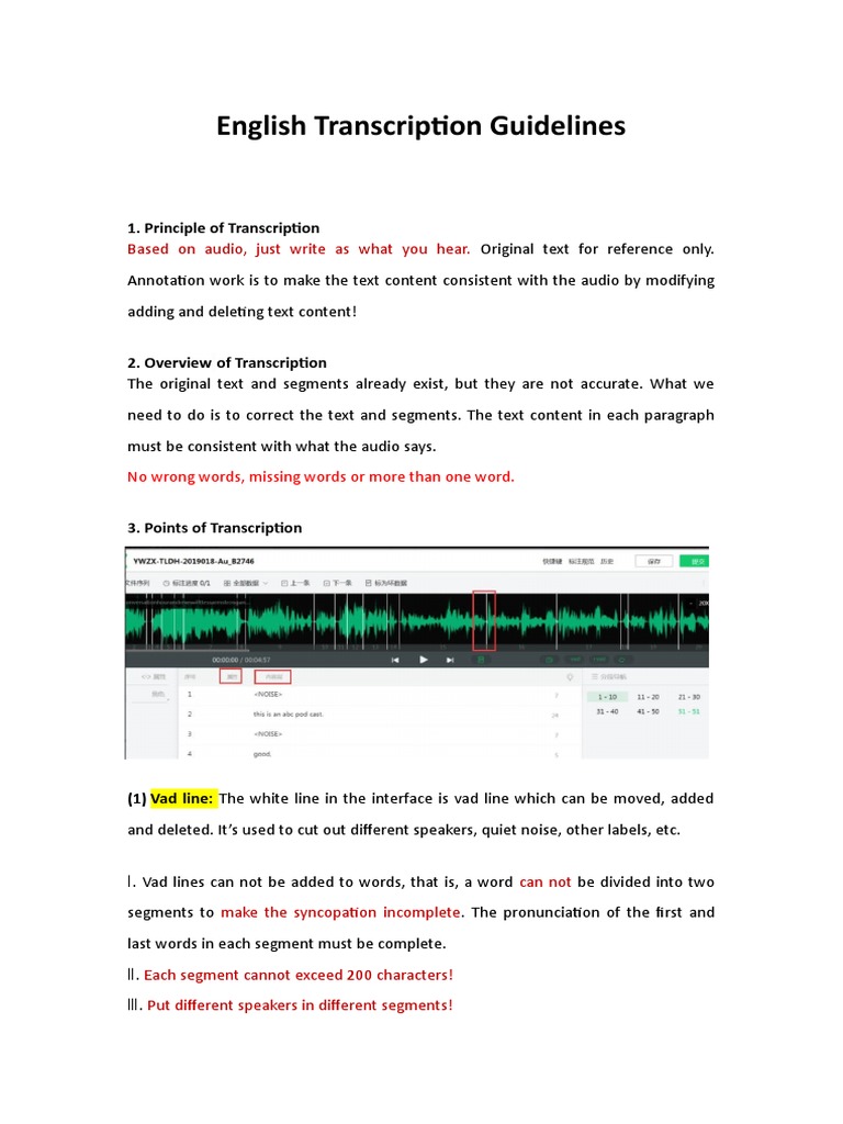 Transcription Rules And Guidelines – KDUH
