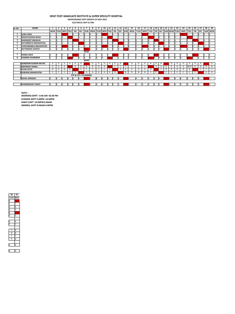 Duty Roster of May PDF