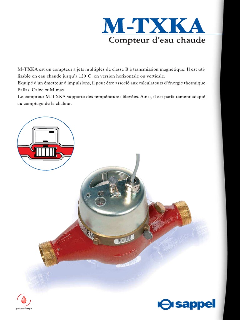 Compteur Volumetrique D'eau Chaude - M-Txka - Sappel | PDF