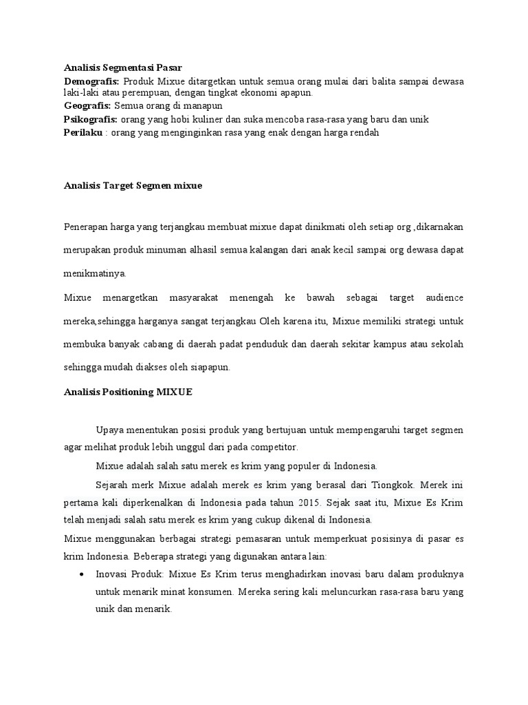Analisis pasar mixue pdf